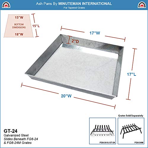 Minuteman International Ash Pan For 24'' Fireplace Grates
