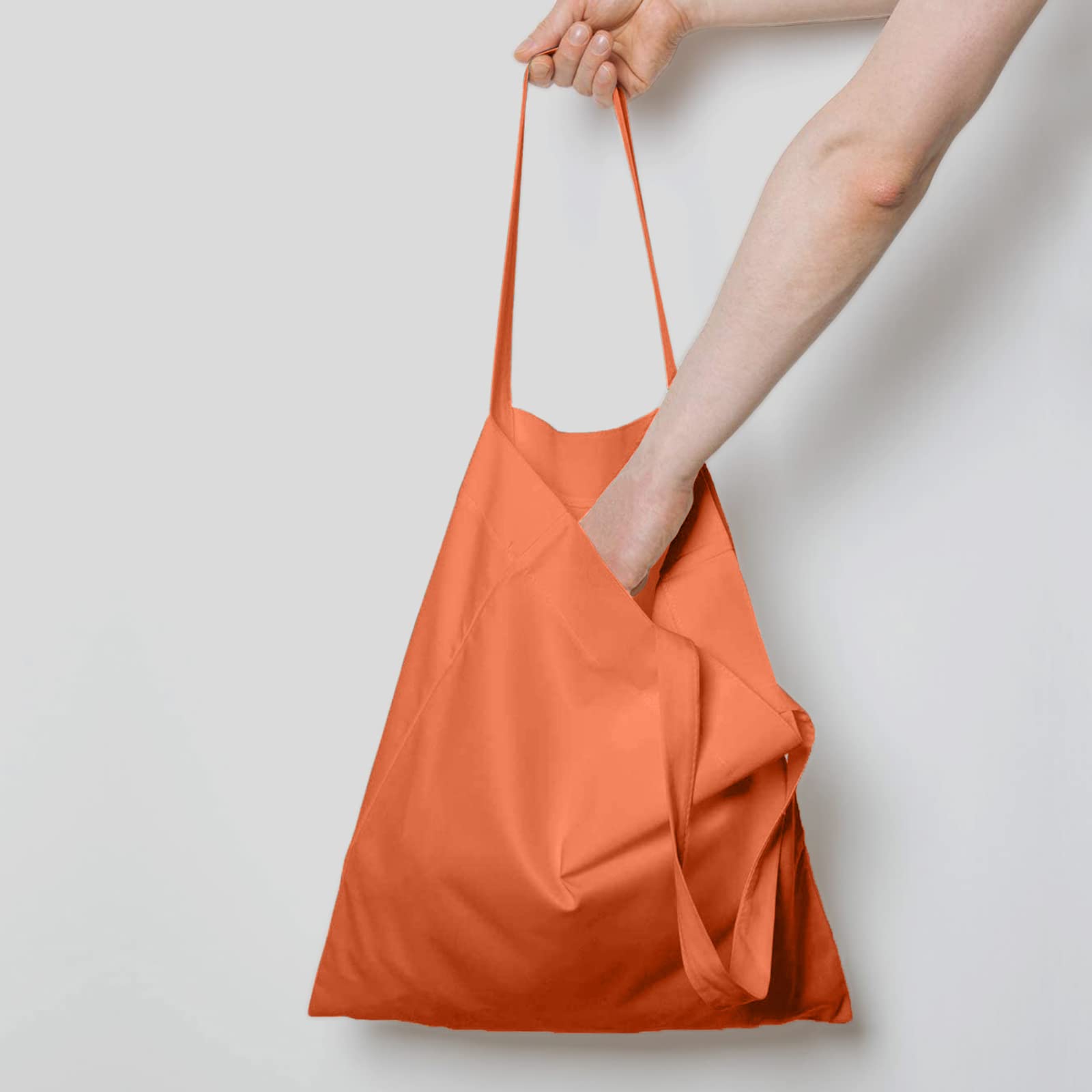 Npbag 15 Pack 15'' X 16'' Orange Cotton Tote Bags, Blank Bulk Cloth Bags With 1Pc Of Ptfe Teflon Sheet