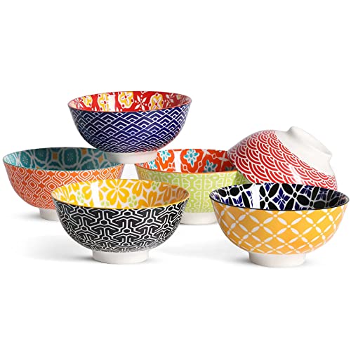 Metahom Dessert Bowls, Small Colorful Bowls 10 Oz, Ceramic Bowl Set For Ice Cream, Decorative Bowls For Snack Soup Condiments, S