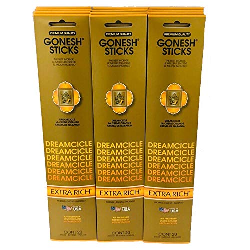 Gonesh Incense Sticks Extra Rich Collection: Dreamcicle 12 Pack (20 Sticks/Pack)