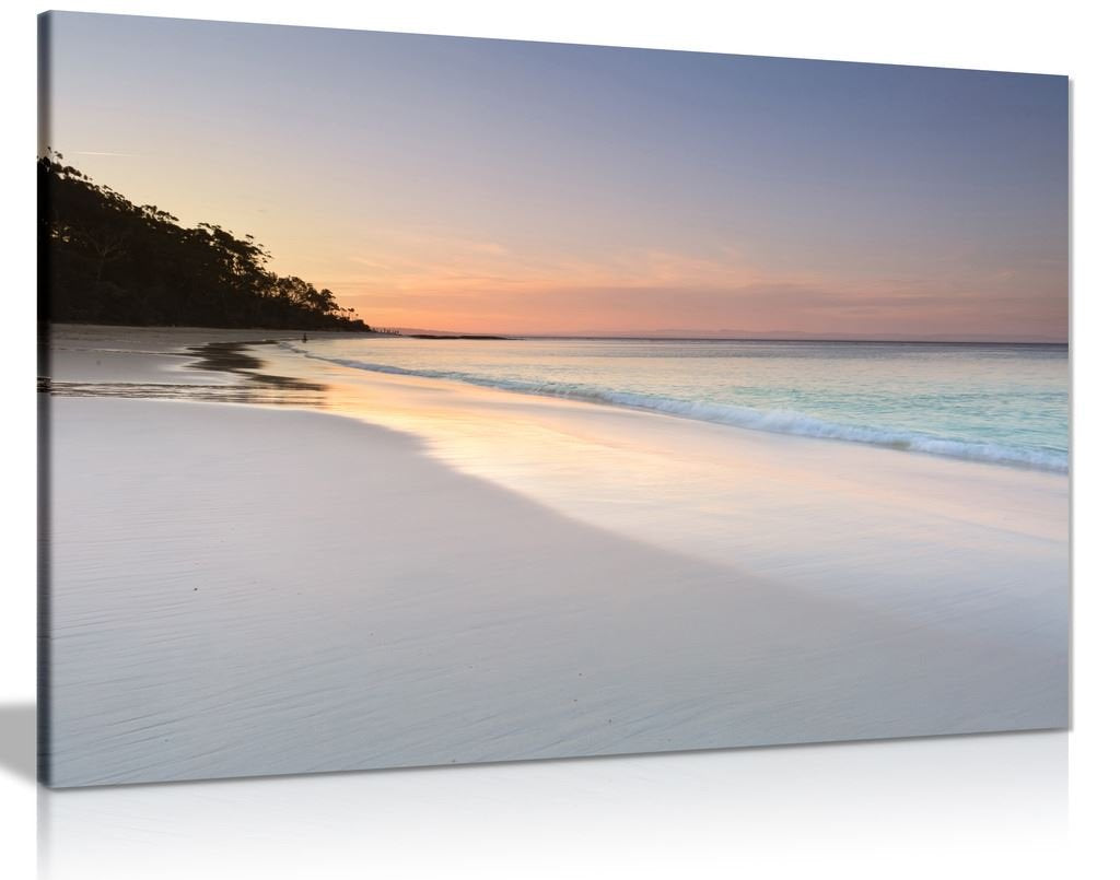 Pretty Soft Colours Beach Sky And Sand Seaside Canvas Wall Art Picture Print (24X16)