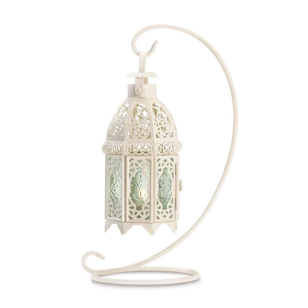 Zingz & Thingz Fancy Antique Style Candle Lantern Holder, Decorative Light Home Decor, 13 Tall, Lantern with Stand