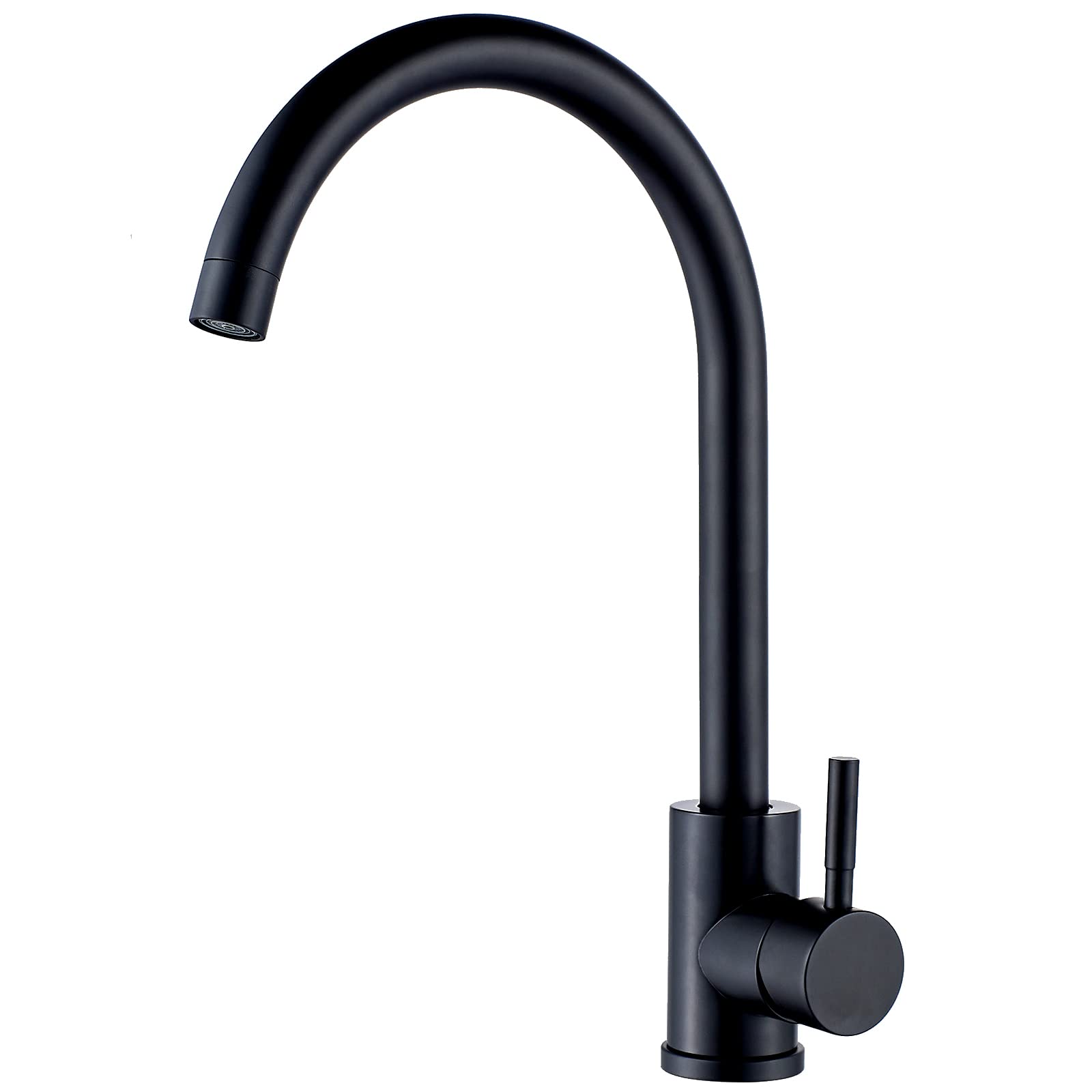 Kohonby High Arc Matte Black Kitchen Faucet Single Handle Stainless Steel,Commercial Single Hole Kitchen Sink Faucet,Modern One