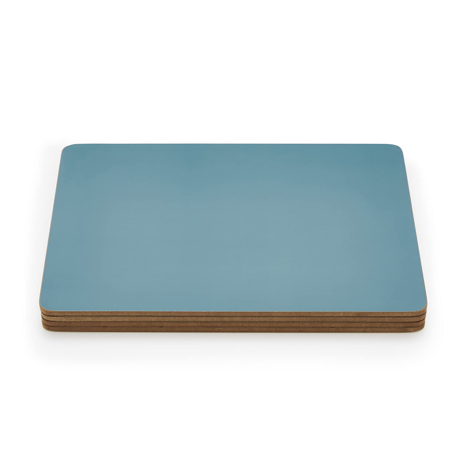 Portmeirion Evergreen Collection Placemats, Azure | Set Of 4 | Heat Resistant Mats | Corkbacked Board | Hard Placemat Set For Di
