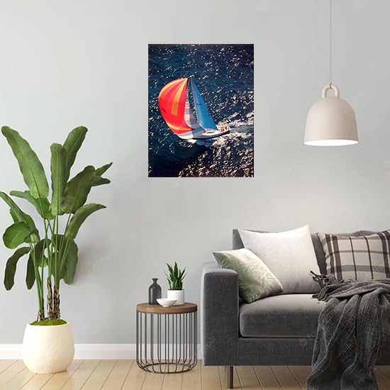 Nautical Sailboat Ocean Boating Seascape Nature Scenic Wall Decor Art Print Poster (16X20)