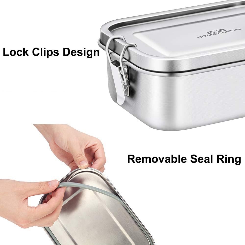 G.a HOMEFAVOR Bento Lunch Box  Stainless Steel Lunch Containers Leakproof  Metal Lunch Containers for Adults  800ML  Dishwasher Safe  BPA Free