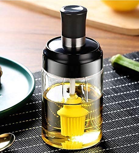 Algerian Store Leakproof Transparent Glass Jar With Brush For Oil Ghee,Borosilicate Glass Food Storage Jar With Brush,Ghee Jar W