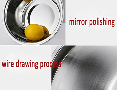 Meleg Otthon Stainless Steel Bowl,6.5Qt Salad Bowl,Metal Bowls,Stainless Steel Basin,Heavy Duty Deeper Edge Mirror Finish Dishwa