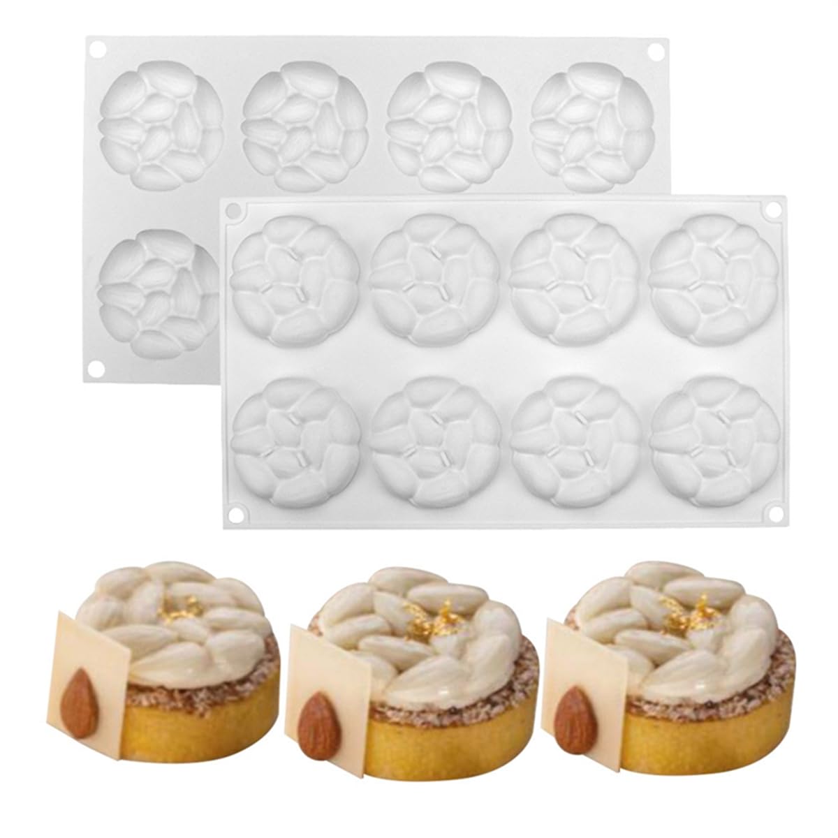 Mostsom Chocolate Almonds Molds Silicone 8 Cavities Chocolate Candy Fondant Mold Mould For Diy Baker Soap Mold (Almonds G1_11.8X