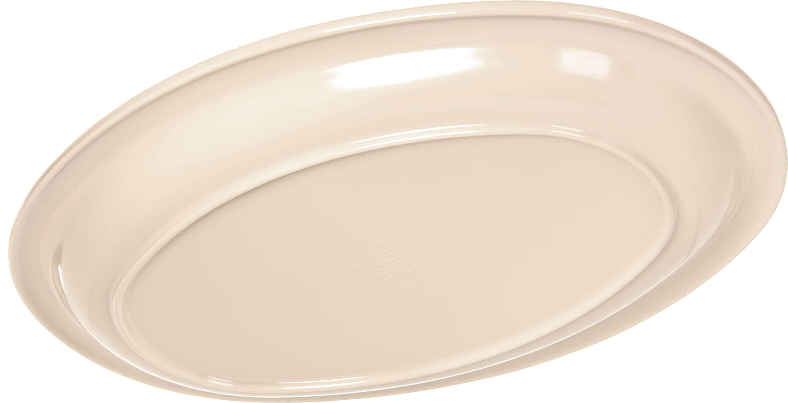 Carlisle Foodservice Products Kingline Plastic Oval Platter Oval Tray For Home And Restaurant, Melamine, 13.5 Inches, Tan, (Pack