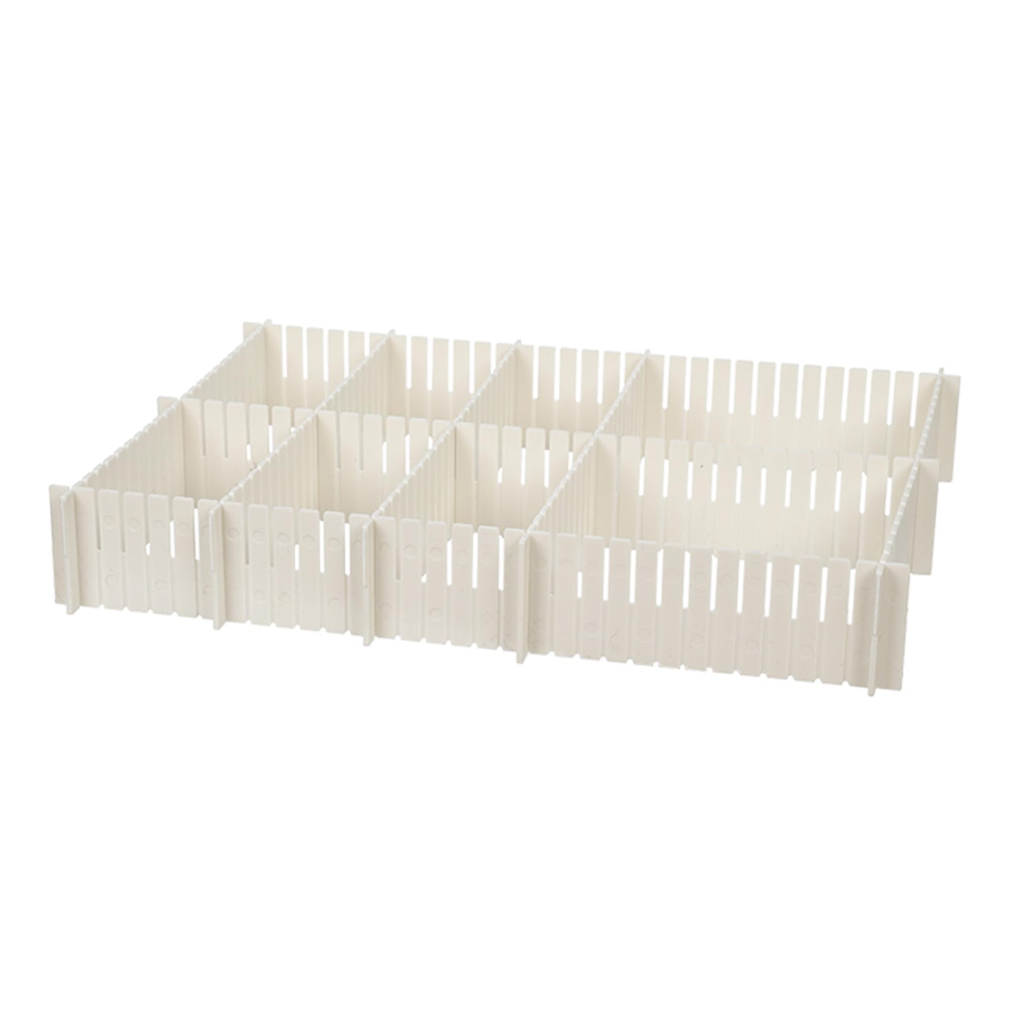 Umai Drawer Storage Organizer  Modular Partition For Socks, Belt, Innerwear, Ties, & Wardrobe Accessories  White