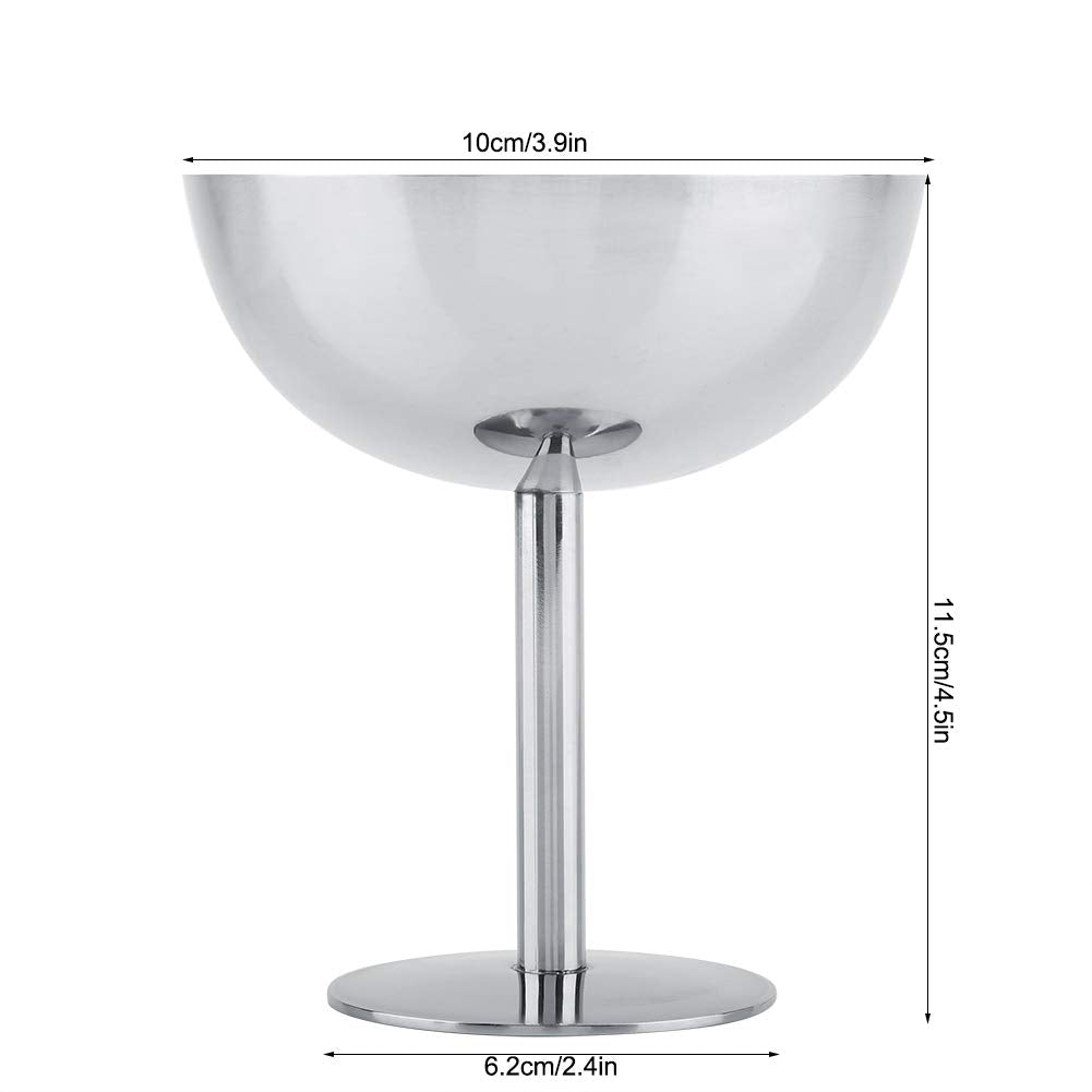 Ice Cream Cups Dessert Dish Stainless Steel Sundae Bowls For Salad Fruit Pudding(Tall)