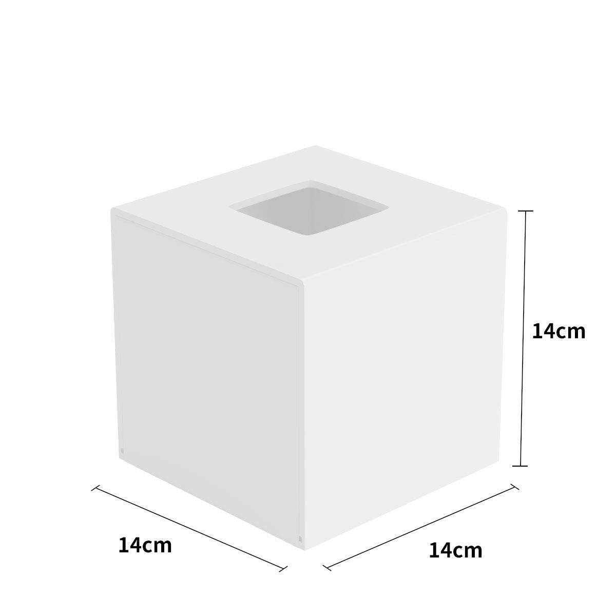 FEMELI Tissue Box Cover Square Acrylic Tissues Paper Holder for Bathroom Bedroom Office White