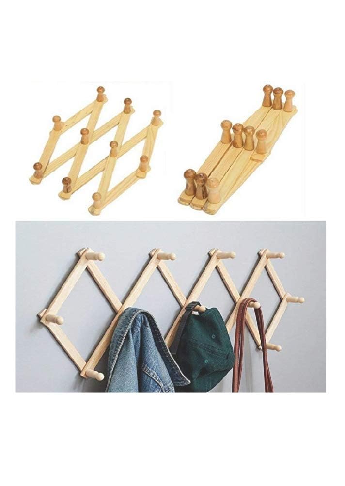 Craftscollectionstore Multipurpose Wooden Wall Heavy Duty Cloth Hook Khunti Clothes Kitchen Ties Hat Bags Cap Bathroom Jacket To