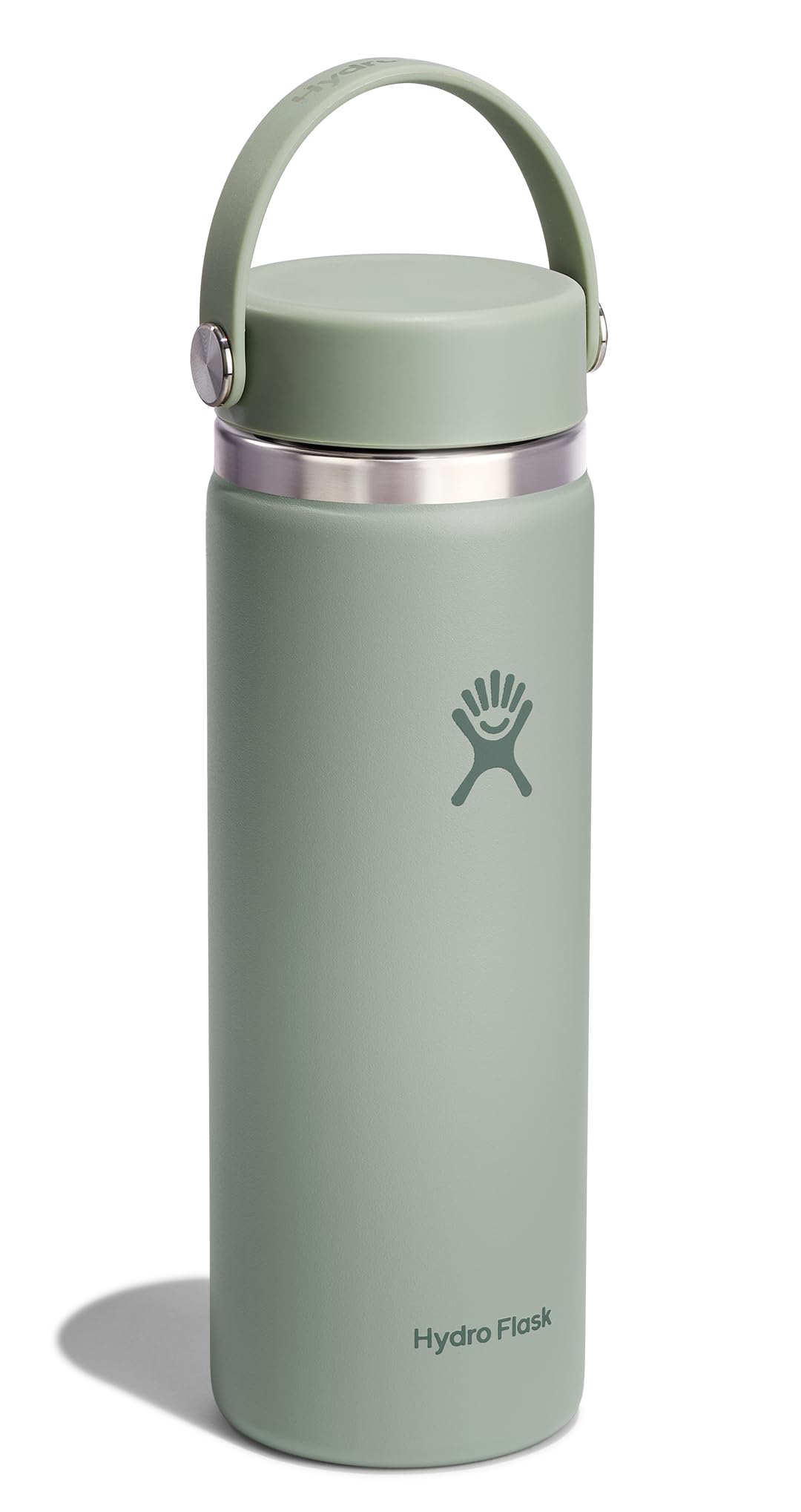 Hydro Flask Water Bottle - Insulated Stainless Steel - Wide Mouth Flex Lid, Non Spill, Leakproof and Refillable in 20 Oz Agave G