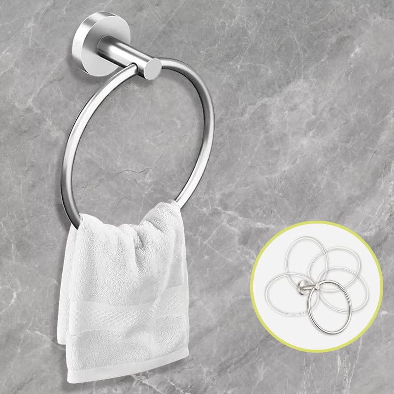 Cilee 8 Piece Brushed Nickel Bathroom Hardware Set  24inch Bathroom Towel bar+Towel Ring+Toilet Paper Holder+ Robe Towel Hook  SUS304 Stainless Steel Bathroom Accessory Set