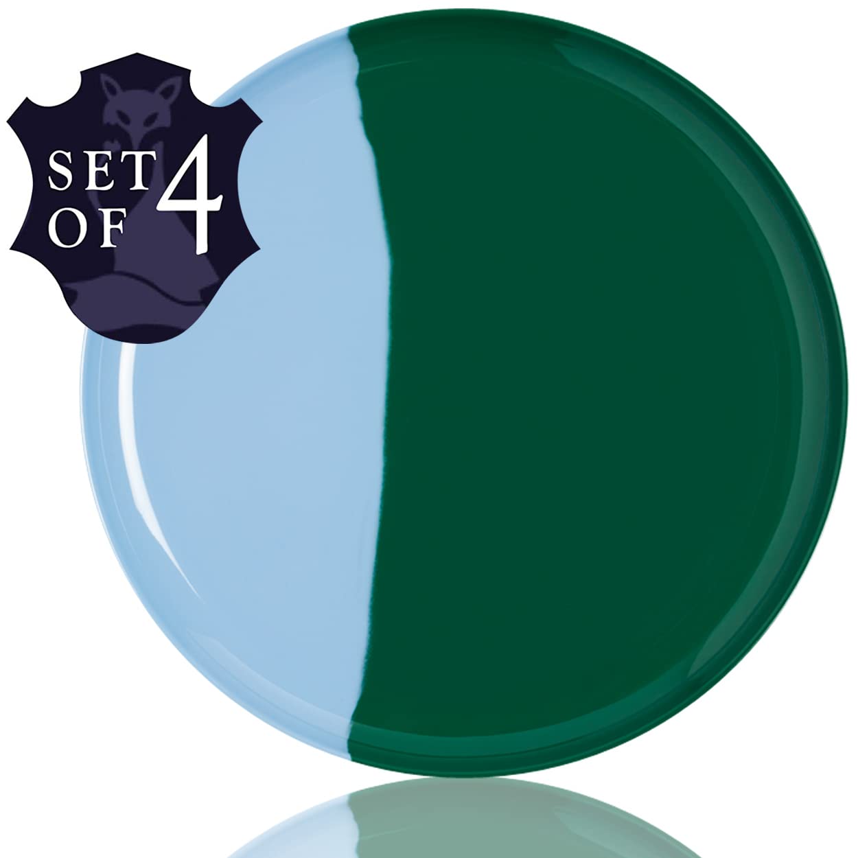 Thomas Fuchs Creative 1/2 & 1/2 Melamine Side Plates Set Of 4, Chip And Break-Resistant, Durable Salad Plates, Kid-Friendly Dess