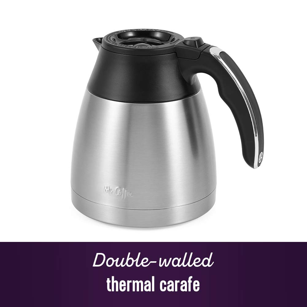 Mr. Coffee 10 Cup Thermal Programmable Coffeemaker, Stainless Steel, Model 2150023