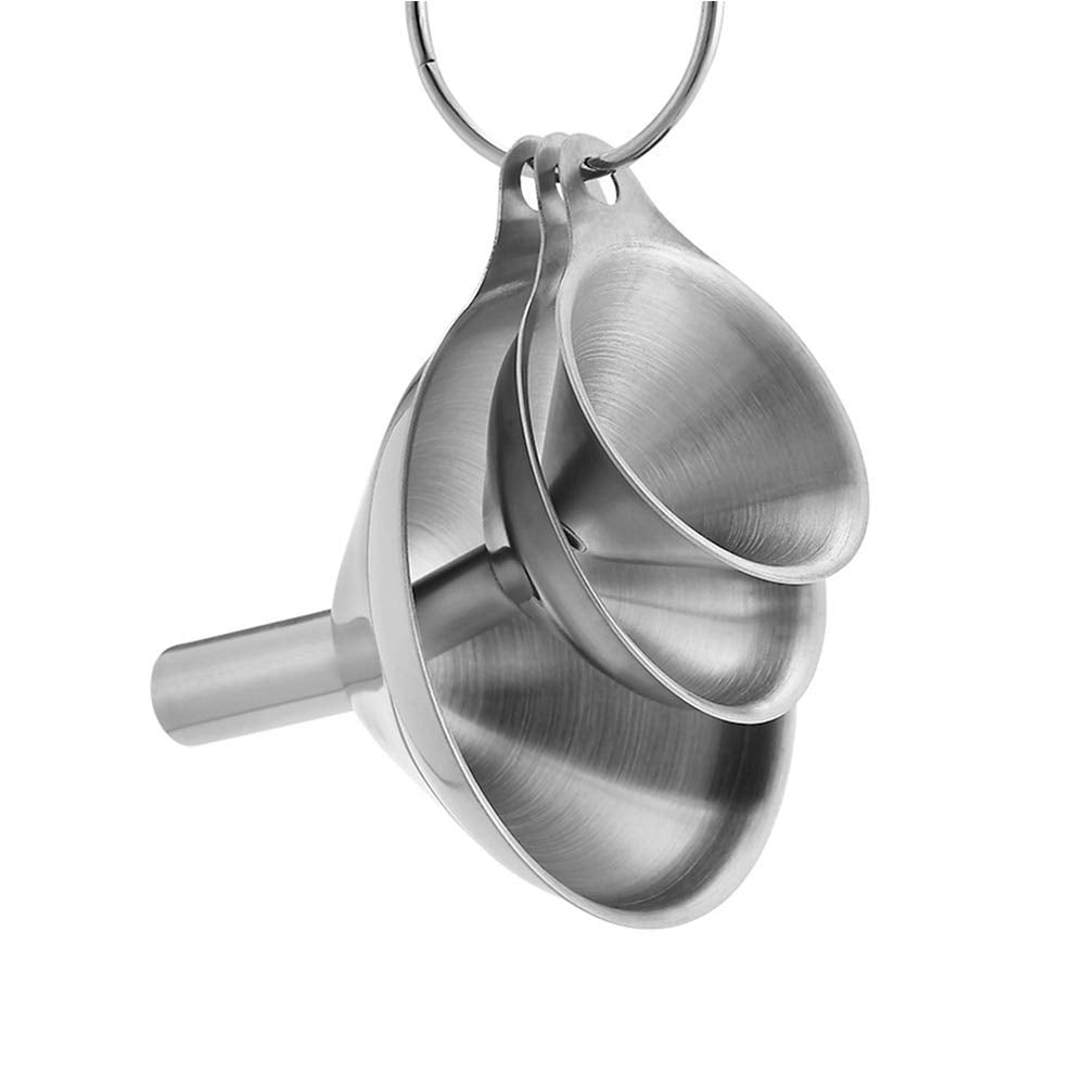 Norpro 3-Piece Stainless Steel Funnel Set, Large, Medium, And Small Mouth (2-Sets Total)