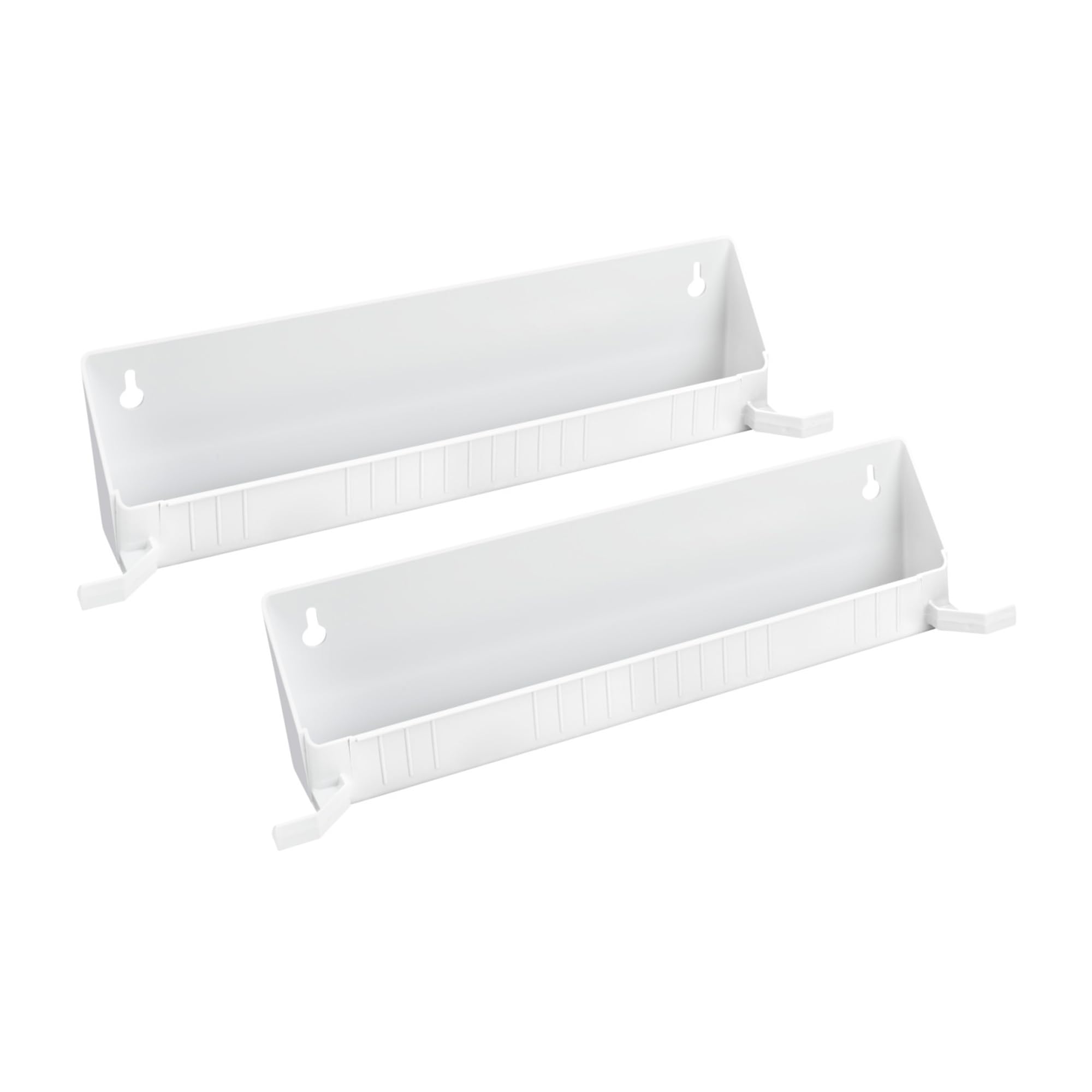 Rev-A-Shelf Tip-Out Accessory Organizer Tray for Kitchen/Bathroom Drawers with Heavy Duty Tab Stops  14 Inch  White  2-Pack  6562-14-11-52