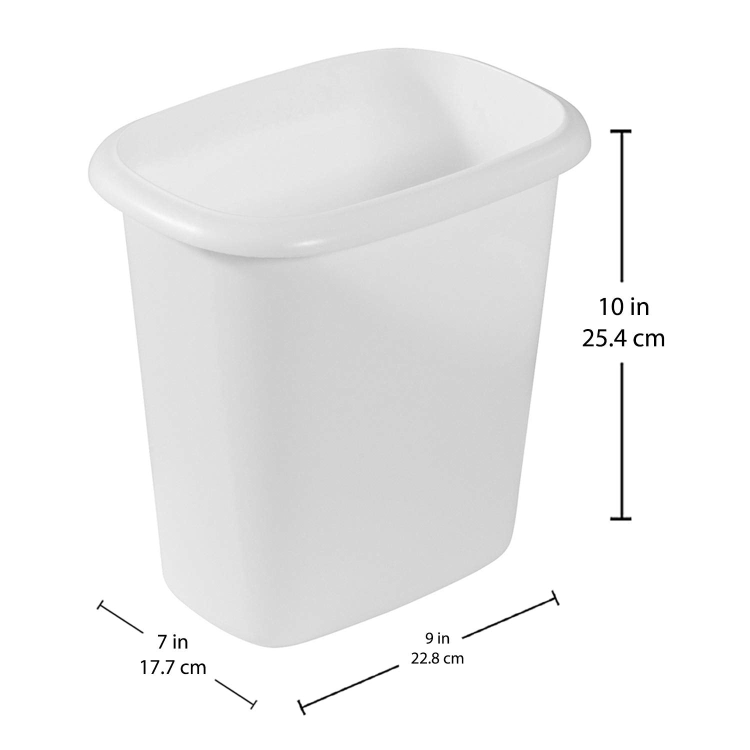 Rubbermaid 6 Quart Bedroom, Bathroom, And Office Wastebasket Trash Can (4 Pack)