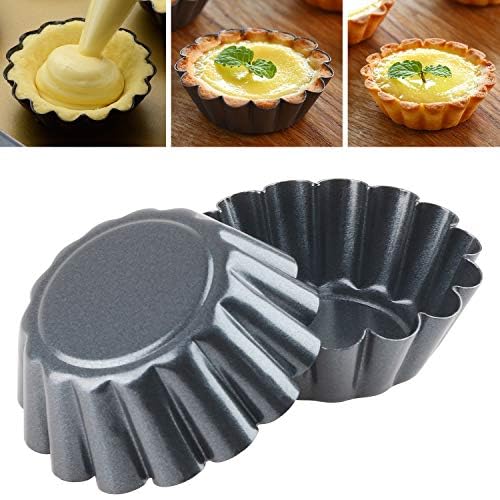 Chwaika Egg Tart Mold Set Of 12 Carbon Steel Upgrade Bigger Size Muffin Mold Tin Pan Baking Tool