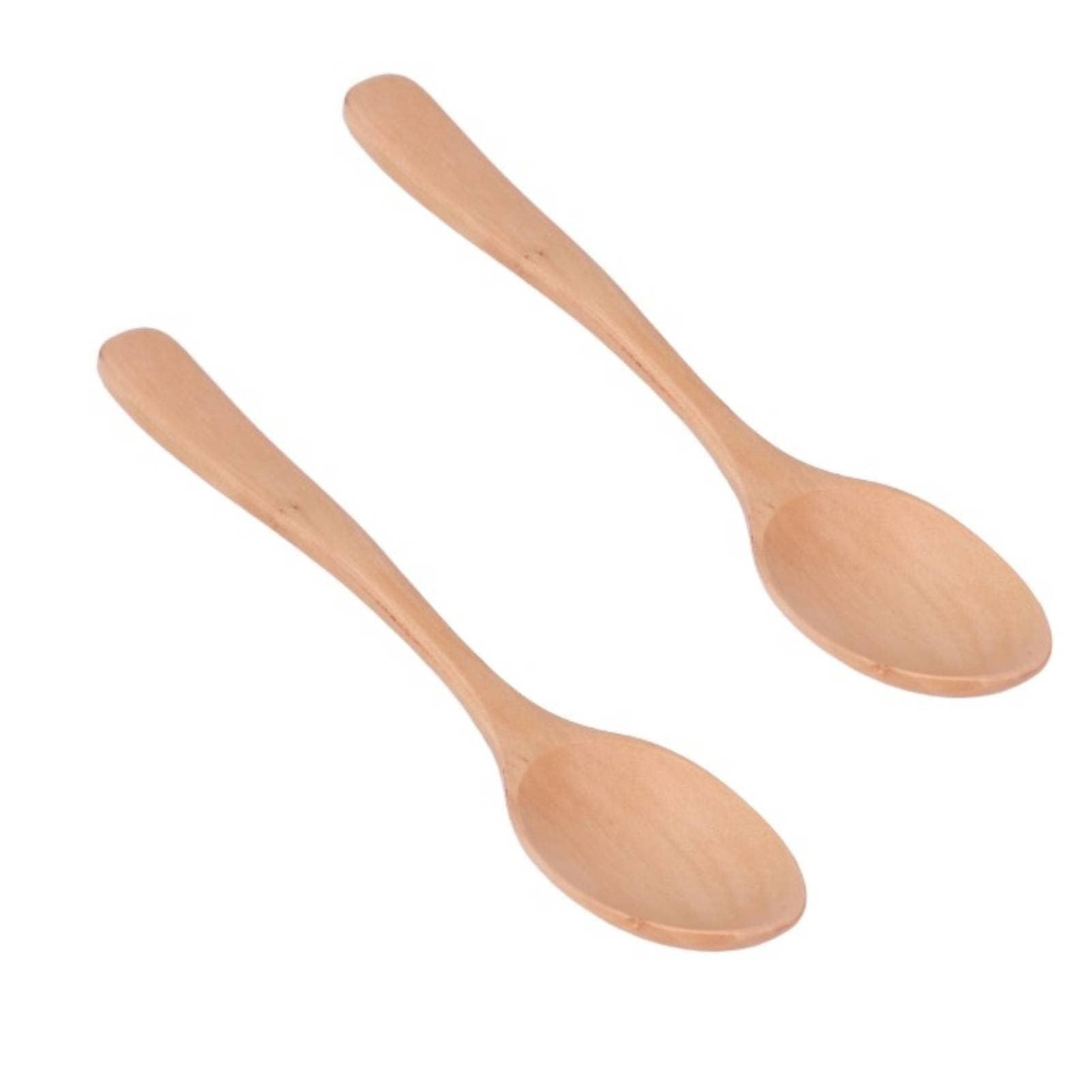 Beufee 7 Inch Wooden Cooking Spoons - 2PCS, Wood Serving Spoons for Mixing, Stirring, Tasting, Soup & Daily Use, Model: Beufeegmiaorq