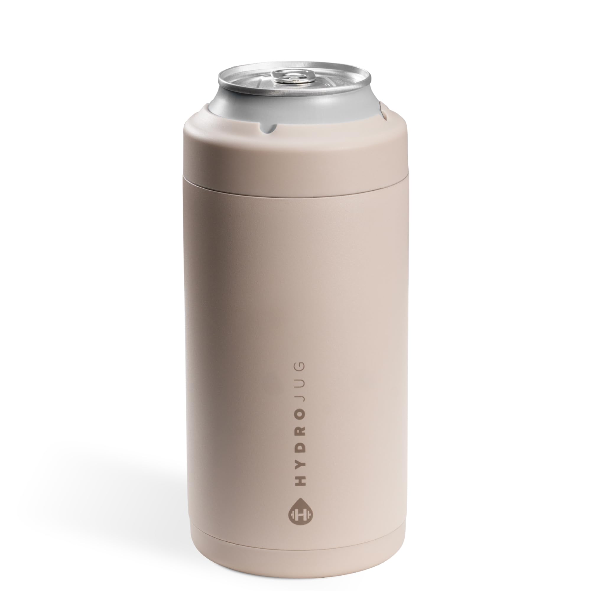 HydroJug Standard Can Cooler - 2-in-1 Insulated Can Cooler Cup - Stainless Steel Can Holder with Non-Slip Rubber Base - Screw-To