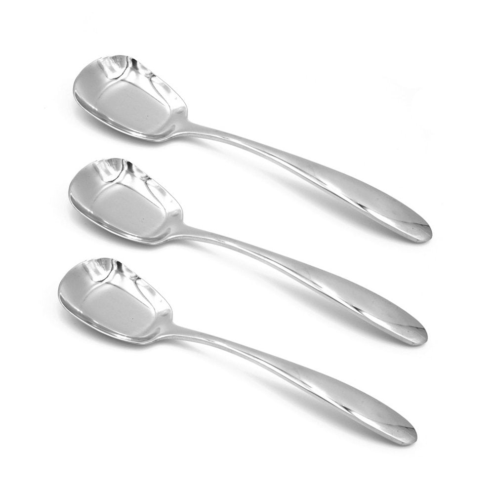 Ercrysto Stainless Steel Soup Spoons,Table Spoons,Dinner Spoons,Rice Spoons,Special Square Design,Mirror Polish,Small Size(6.1 I