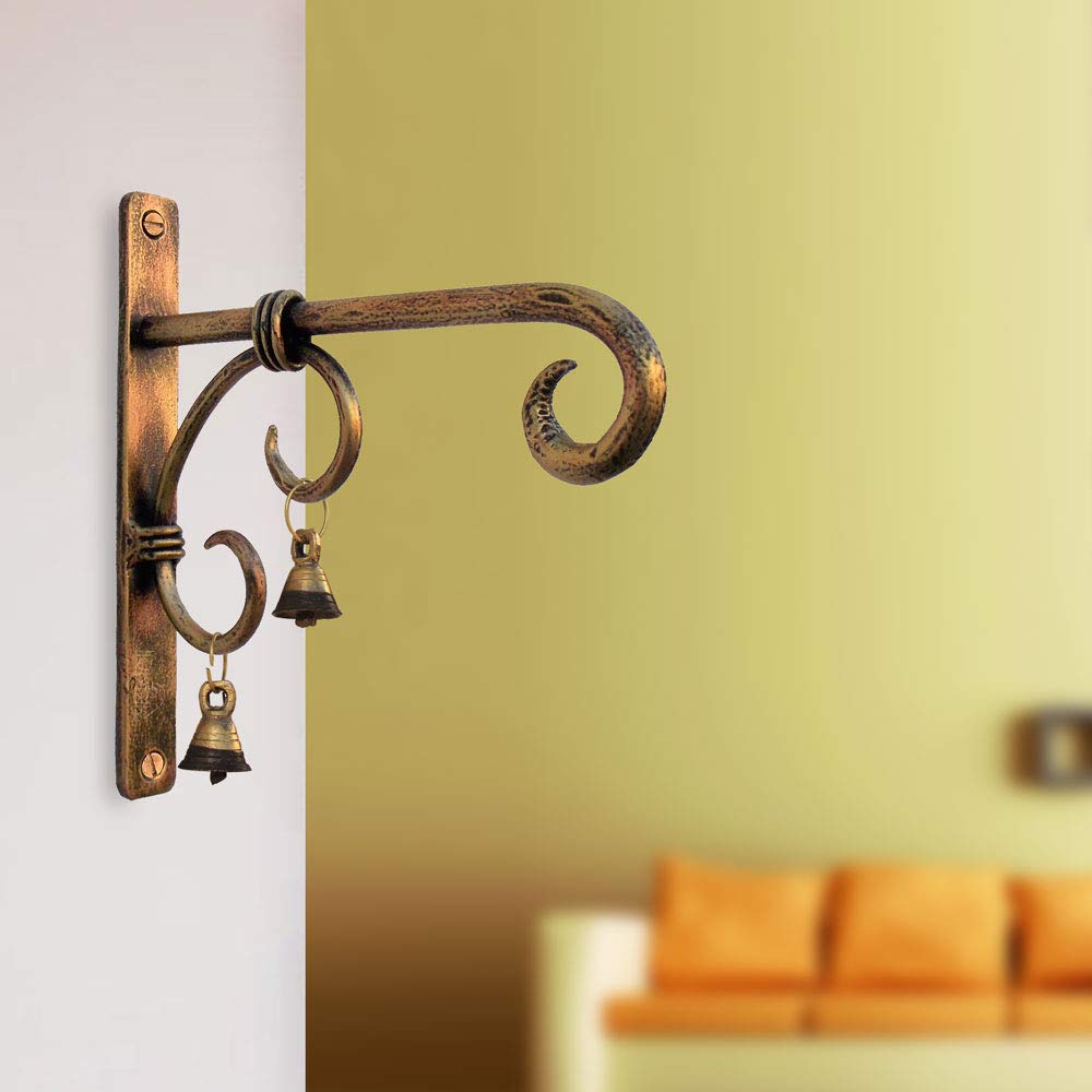 Sadhubela Bell Art Ankud  An Antique Golden Finished Handmade Wall Hook  Perfect Wall Decor Hook For Hanging Decoratives, Plan