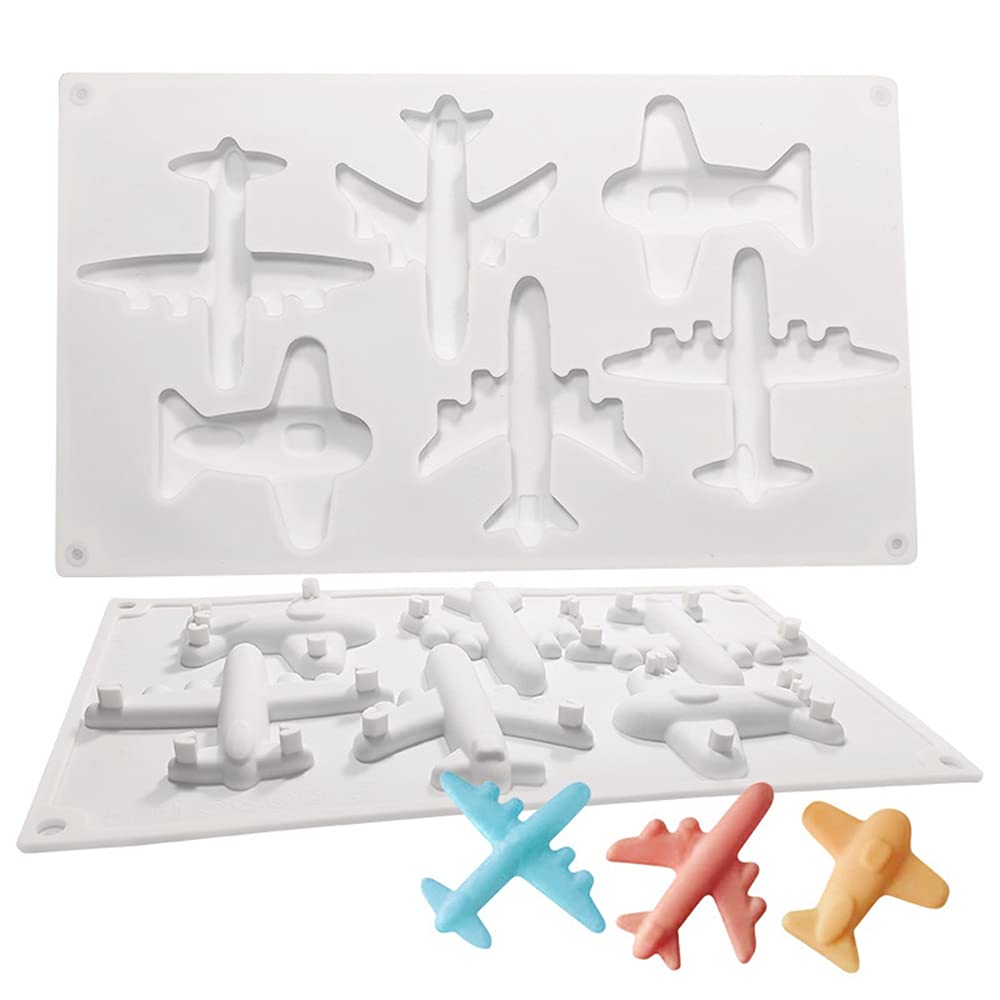 Airplane Silicone Mold Diy Party Cupcake Topper Fondant Cake Decorating Tools Candy Clay Chocolate Gumpaste Molds 1Pcs