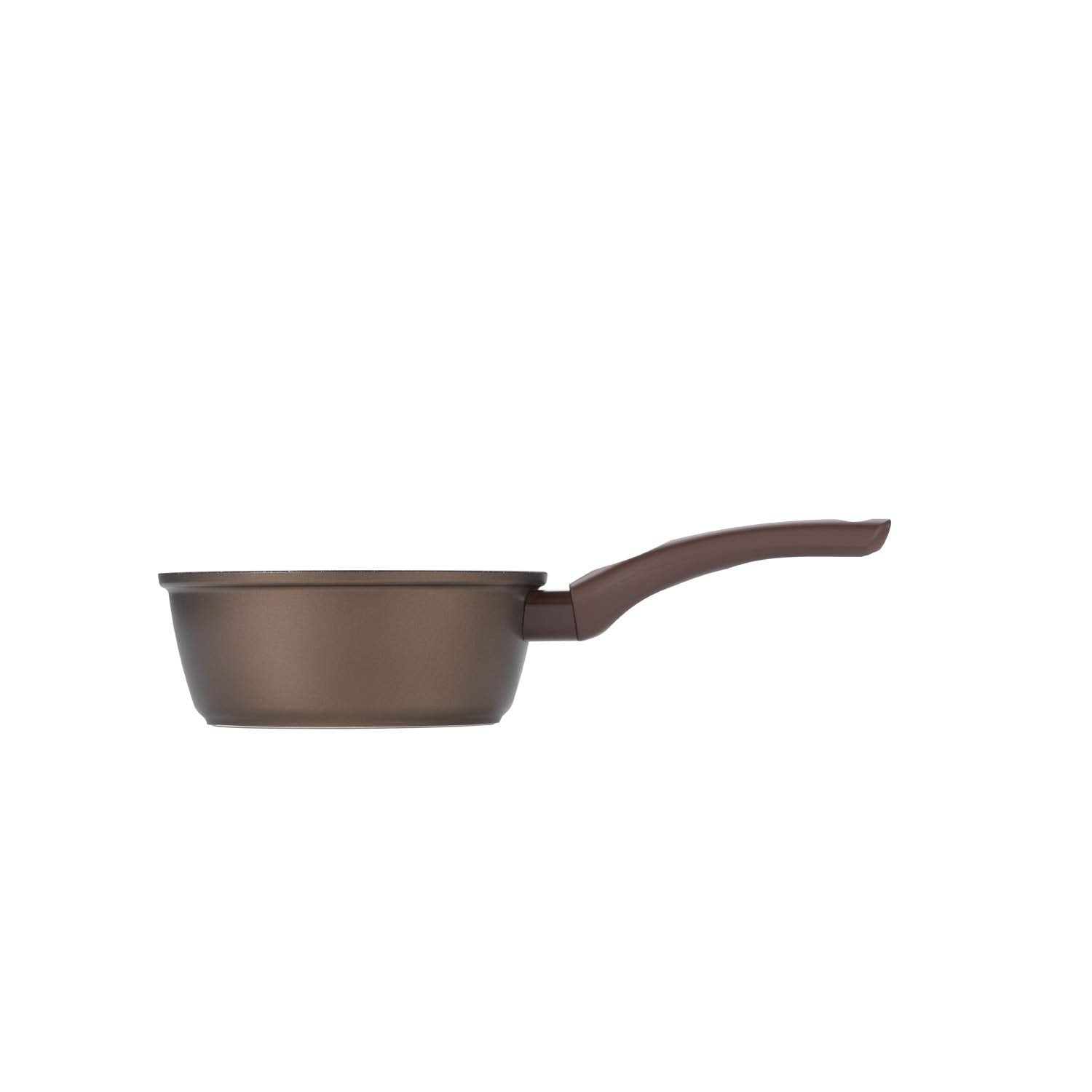 Mopita Ambra Induction Casserole, 16 cm, Forged Aluminum, Wood Effect Handle, Black/Brown, Model AMRS16MO101