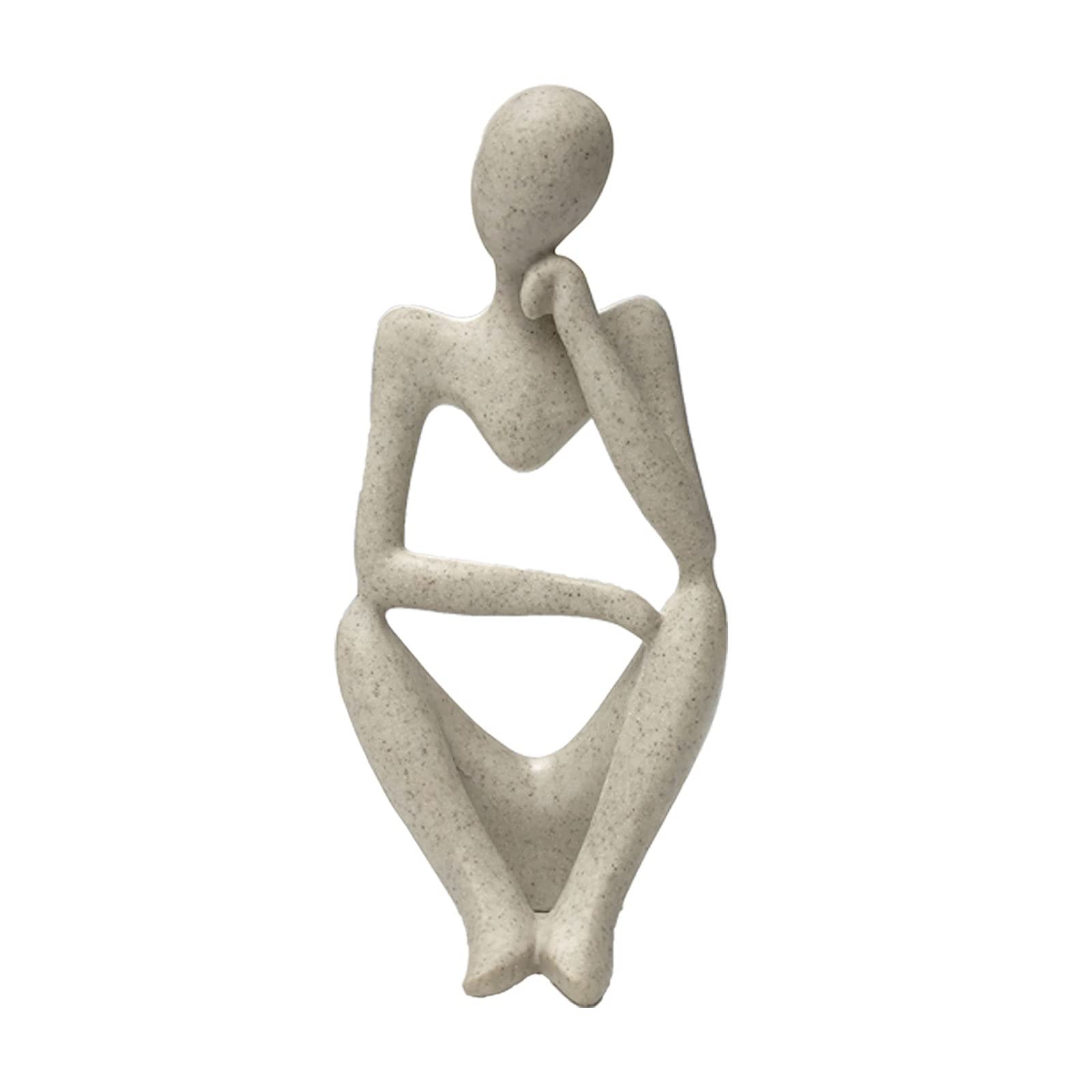 prosfalt Sandstone Resin Thinker Style Abstract Sculpture Statue Collectible Figurines Home Office Bookshelf Desktop Decor(Sands