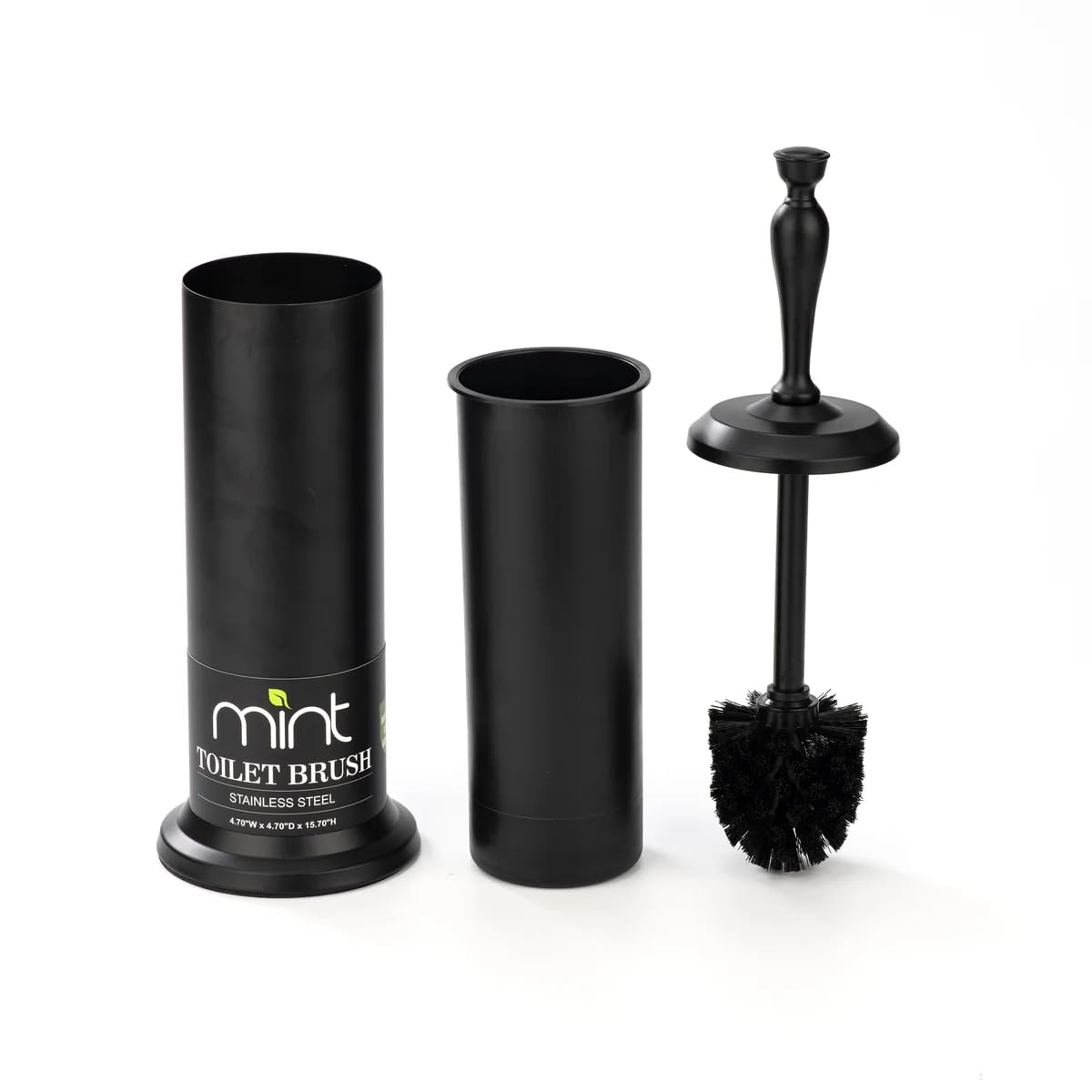 J&V TEXTILES Toilet Brush, Toilet Bowl Brush with Extra Long Handle Durable Bristles Toilet Scrubber and Covered Holder for Toil