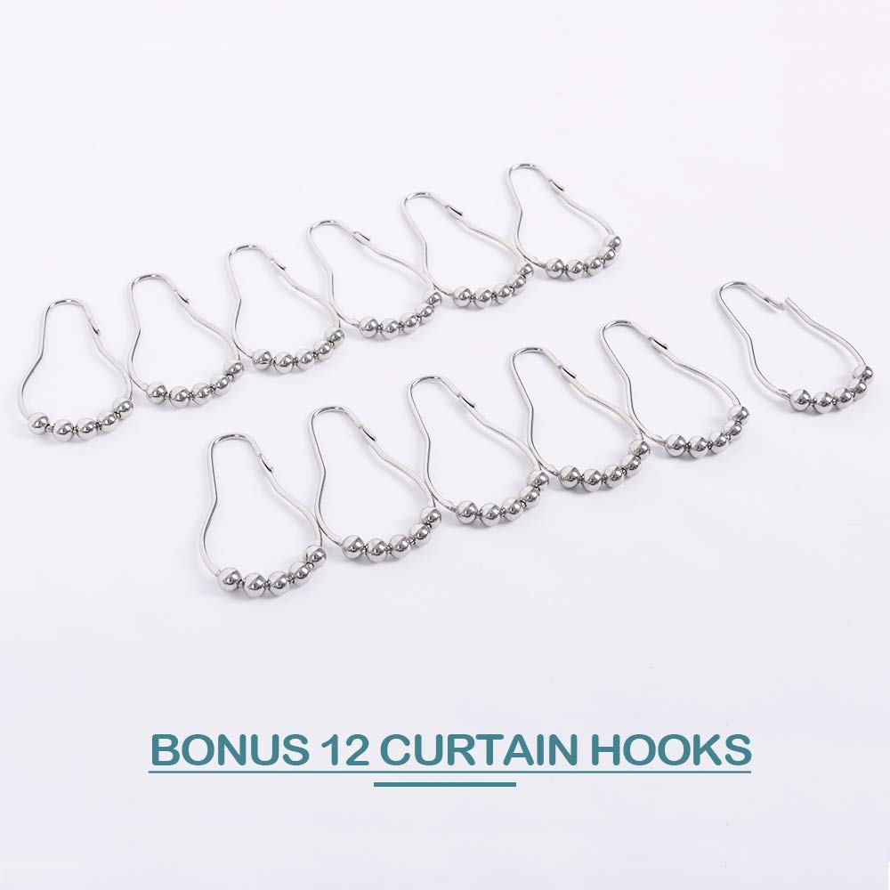 KGORGE Bathroom Shower Curtains - Tropical Plant Printed Polyester Shower Curtain 84 inch Length Extra Long Bath Decor for Bath Tub Toilet Hotel  72x84 inch with Hooks