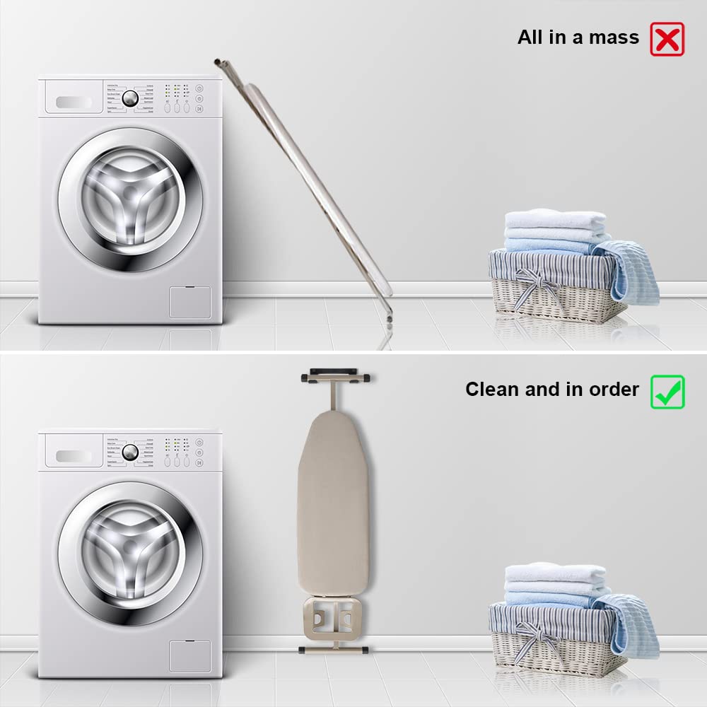 Ironing Board Hanger Wall Mount Ironing Board Holder Organizer Wall Rack For Laundry Rooms Storage Rack Hanging Shelf Hanger (Bl