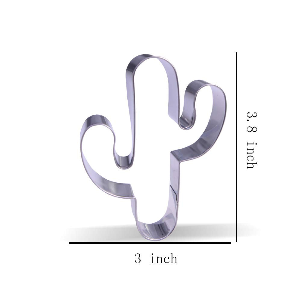3.8 Inch Cactus Cookie Cutter - Stainless Steel