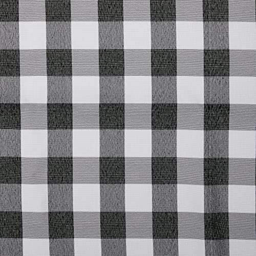 LA Linen Pack of 10 Gingham Checkered Napkins 18 by 18-Inch  White and Black