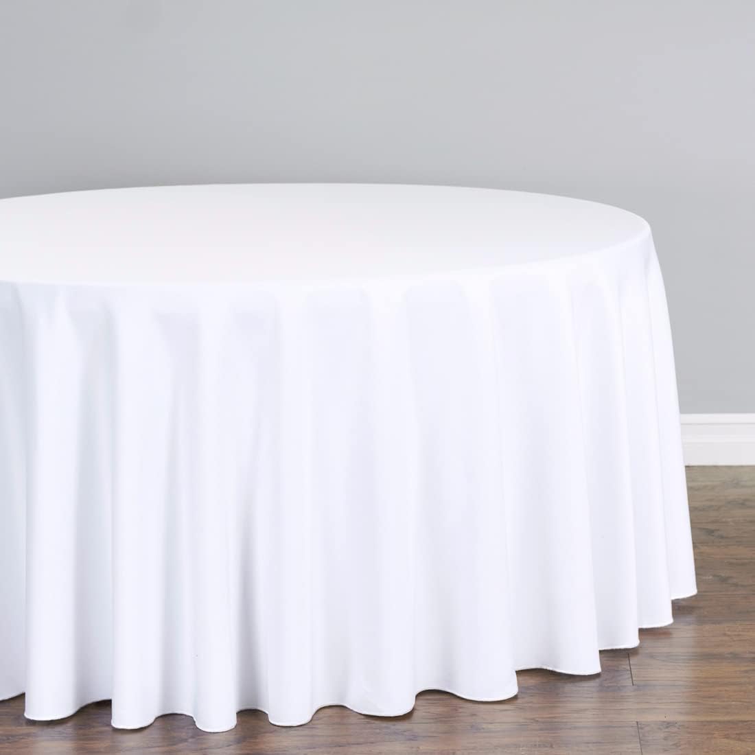 Ltc Linens 120 In Round Tablecloth For 60 Inch Round Table - White Round Table Cover - Washable, Wrinkle Resistant Polyester Fab