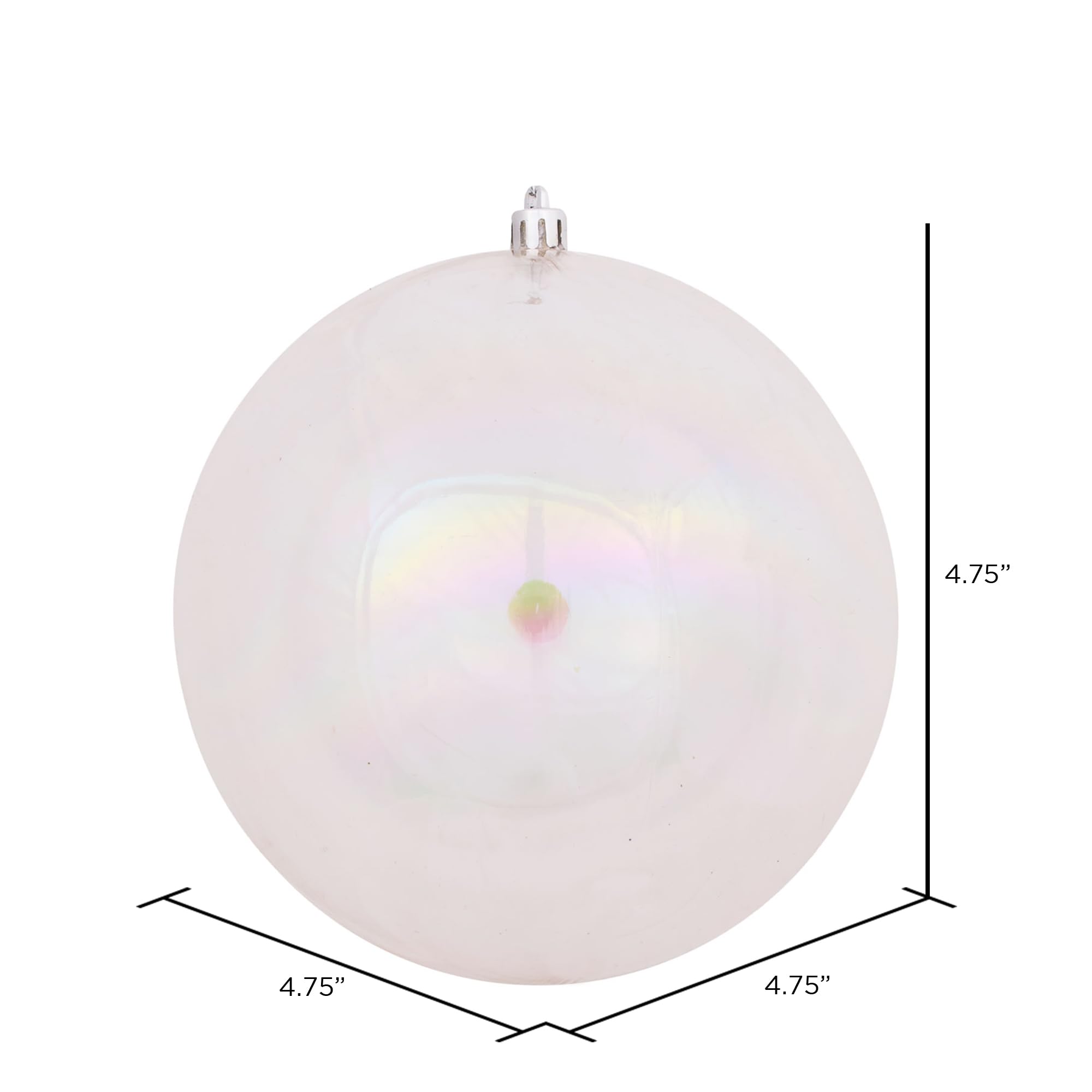 Vickerman 4.75 Clear Iridescent Ball Ornament. Includes 4 Ornaments per Bag.