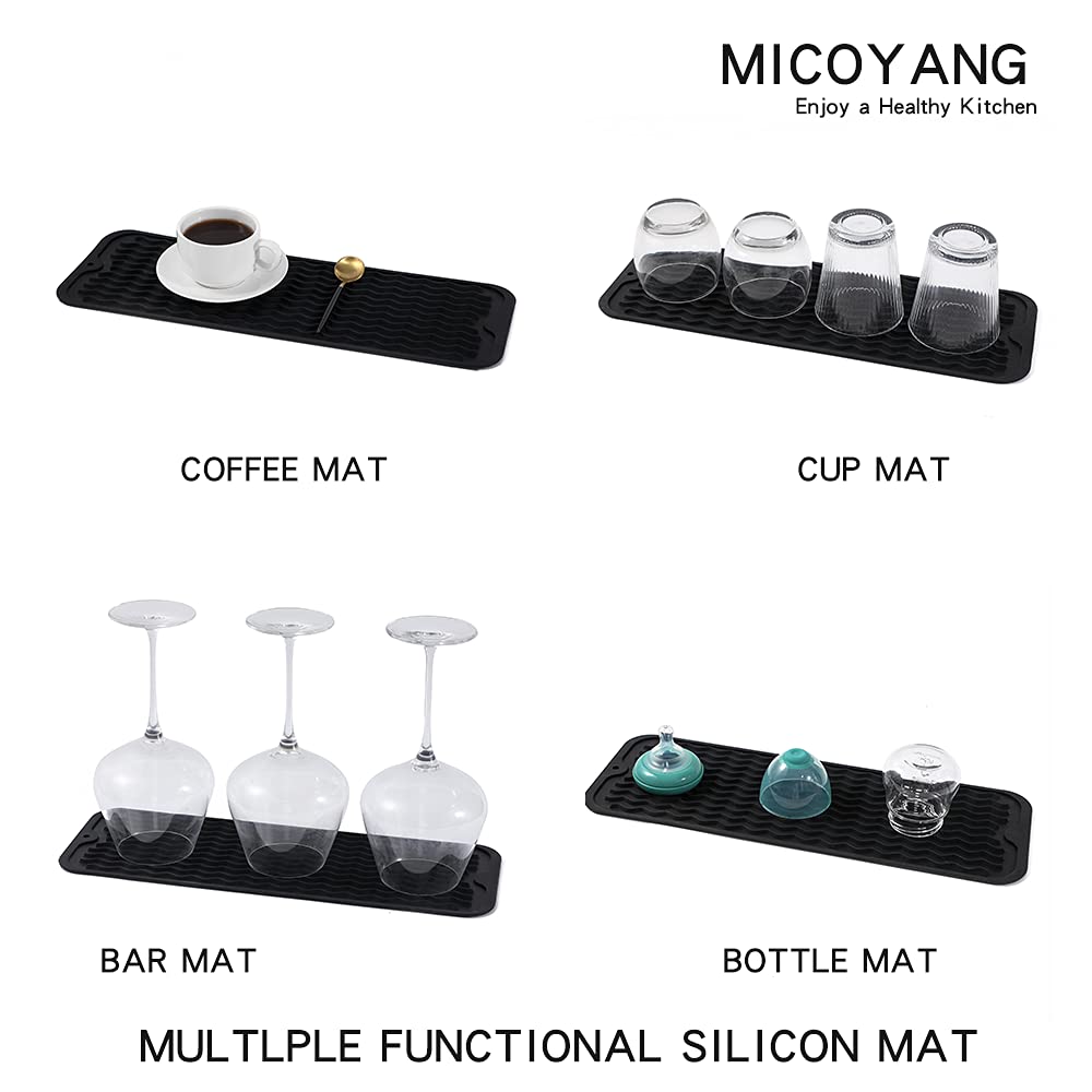 MicoYang Silicone Dish Drying Mat for Multiple Usage,Easy clean,Eco-friendly,Heat-resistant Silicone Mat for Kitchen Counter,Sin