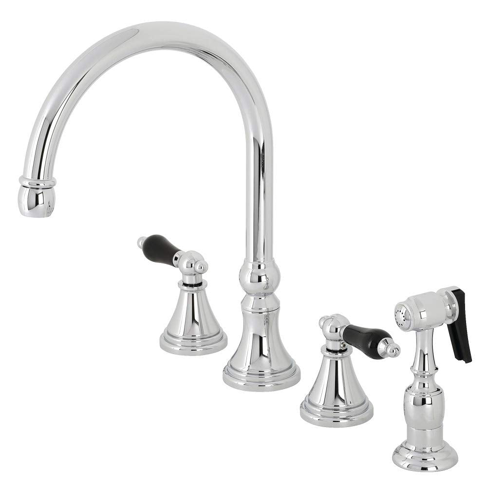 Kingston Brass KS2791PKLBS Duchess Widespread Kitchen Faucet with Brass Sprayer, 11.88 x 8.31 x 12.13, Polished Chrome