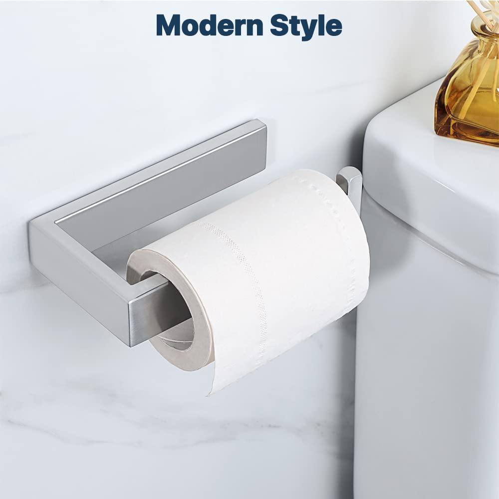 Sayayo Brushed Nickel Toilet Paper Holder Wall Mount, Toilet Tissue Holder For Bathroom Tp Holder Square, Sus304 Stainless Steel