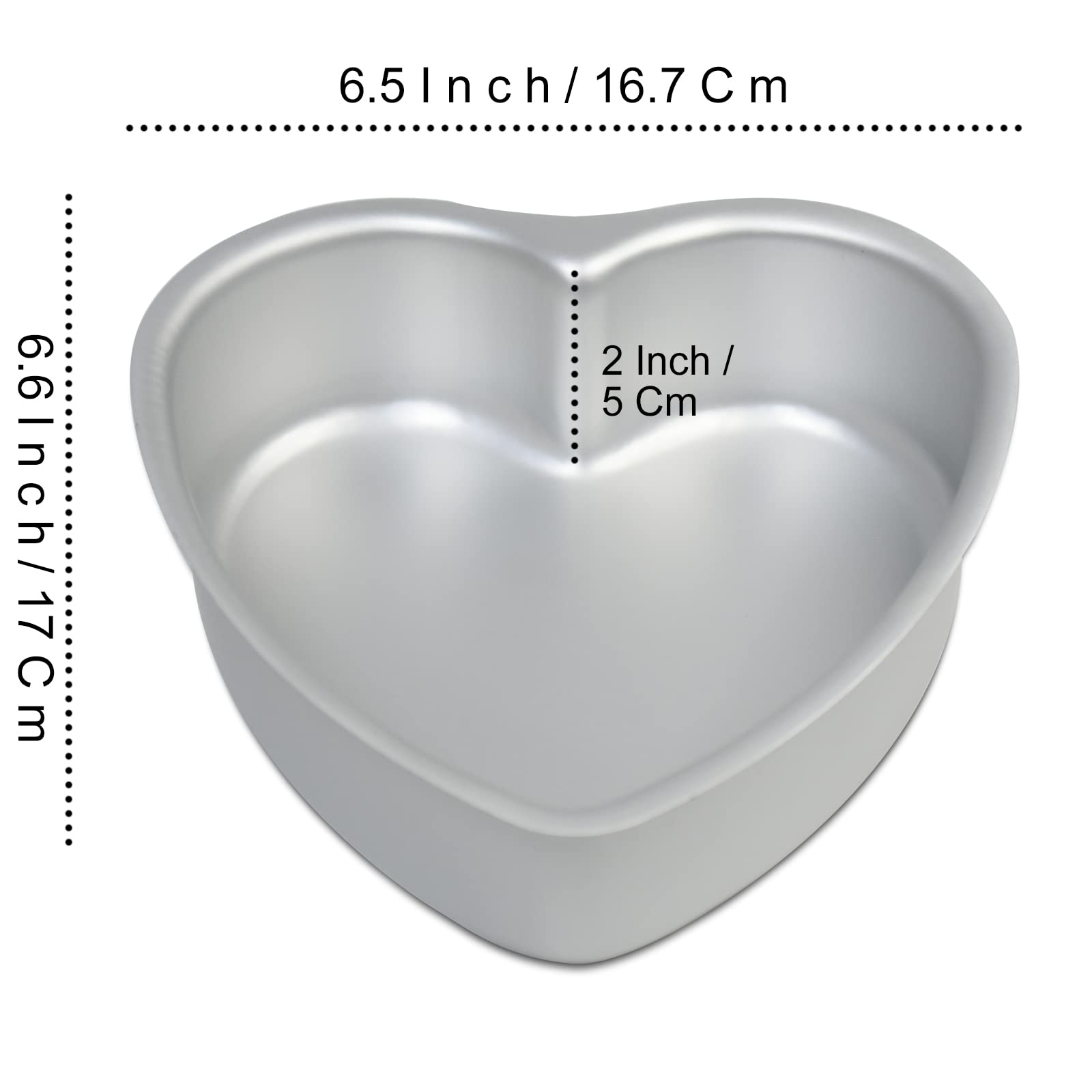 Kefyixc Set Of 3 Heart-Shaped Cake Pan,6 Inch Heart-Shaped Cake Tin, Aluminum, For Weddings, Parties, Family And Other Occasions