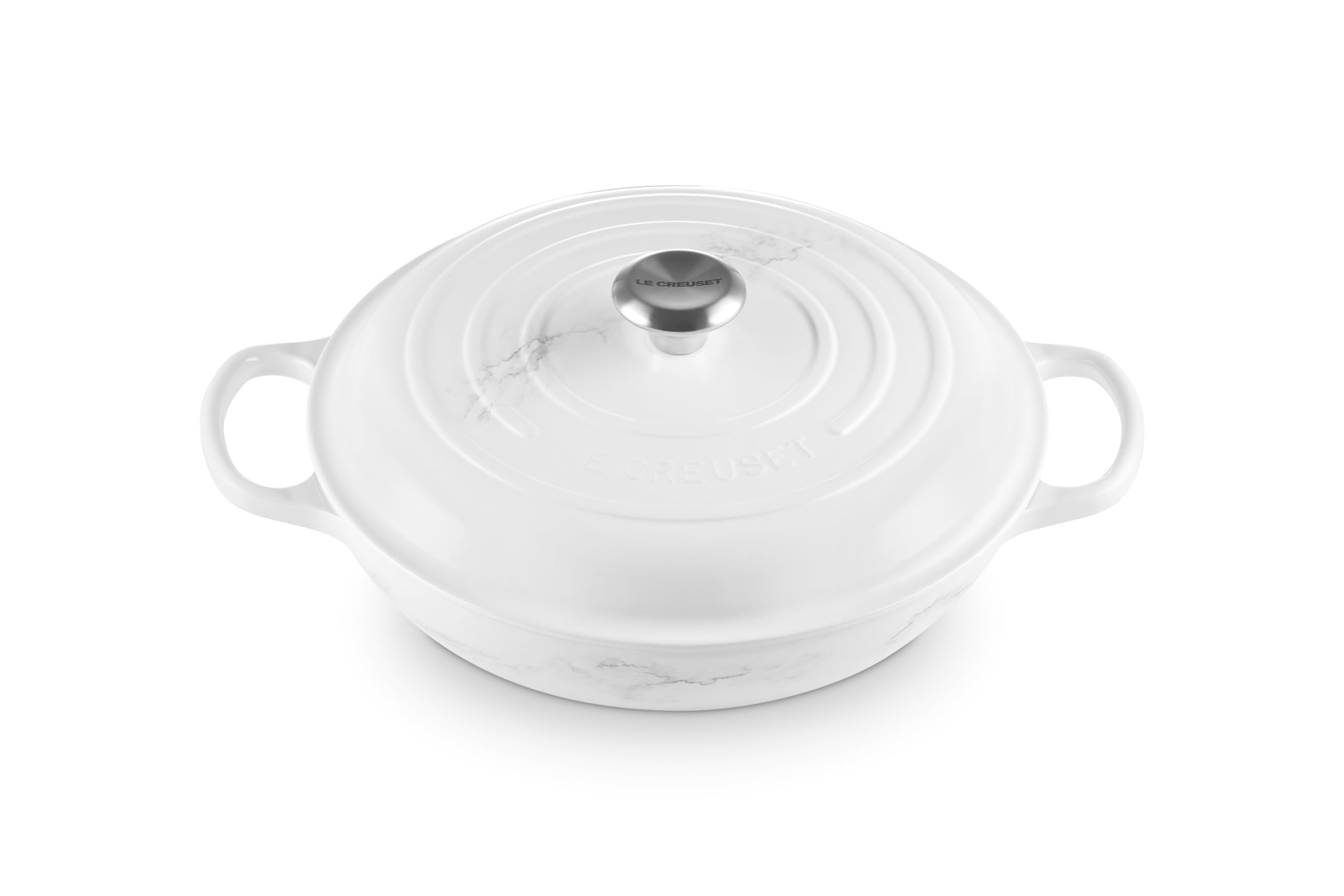 Le Creuset Enameled Cast Iron Signature Braiser, 3.5 Qt., Marble