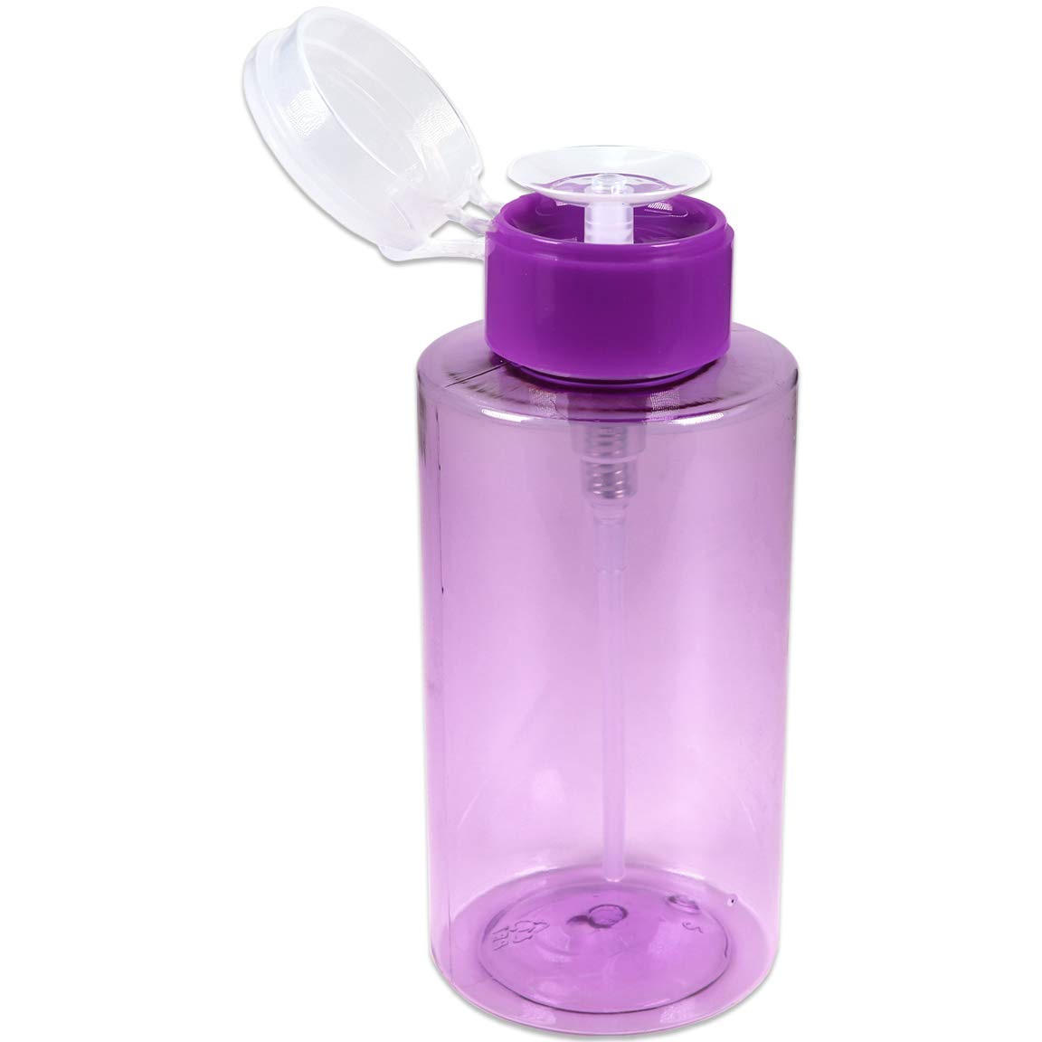 10Oz Push Down Pump Dispenser Flip Top Cap Refillable Empty Bottle - Color: Purple - Lockable Travel Cosmetic Packaging Empty Bo