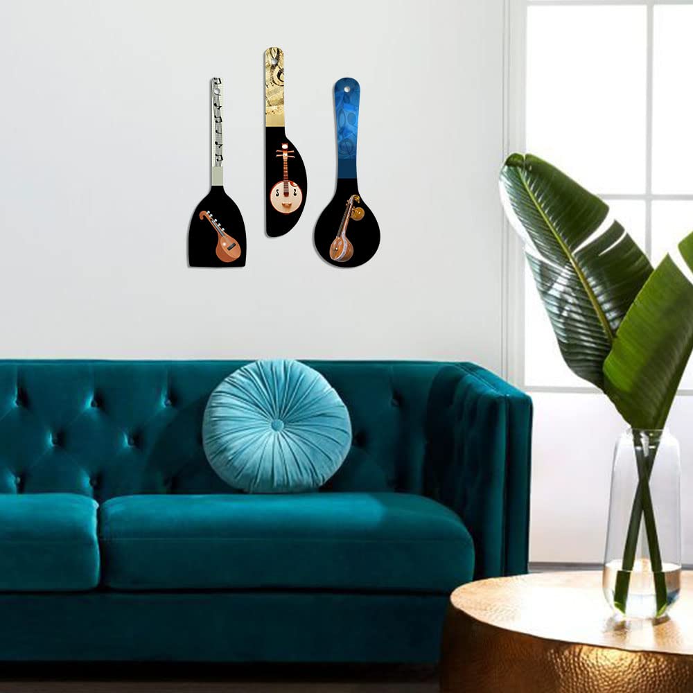 Artvibes Sitar Music Instrument Wooden Wall Hanger for Home | Office | Living Room | Gift | Modern Decoration Items | Kitchen Wa