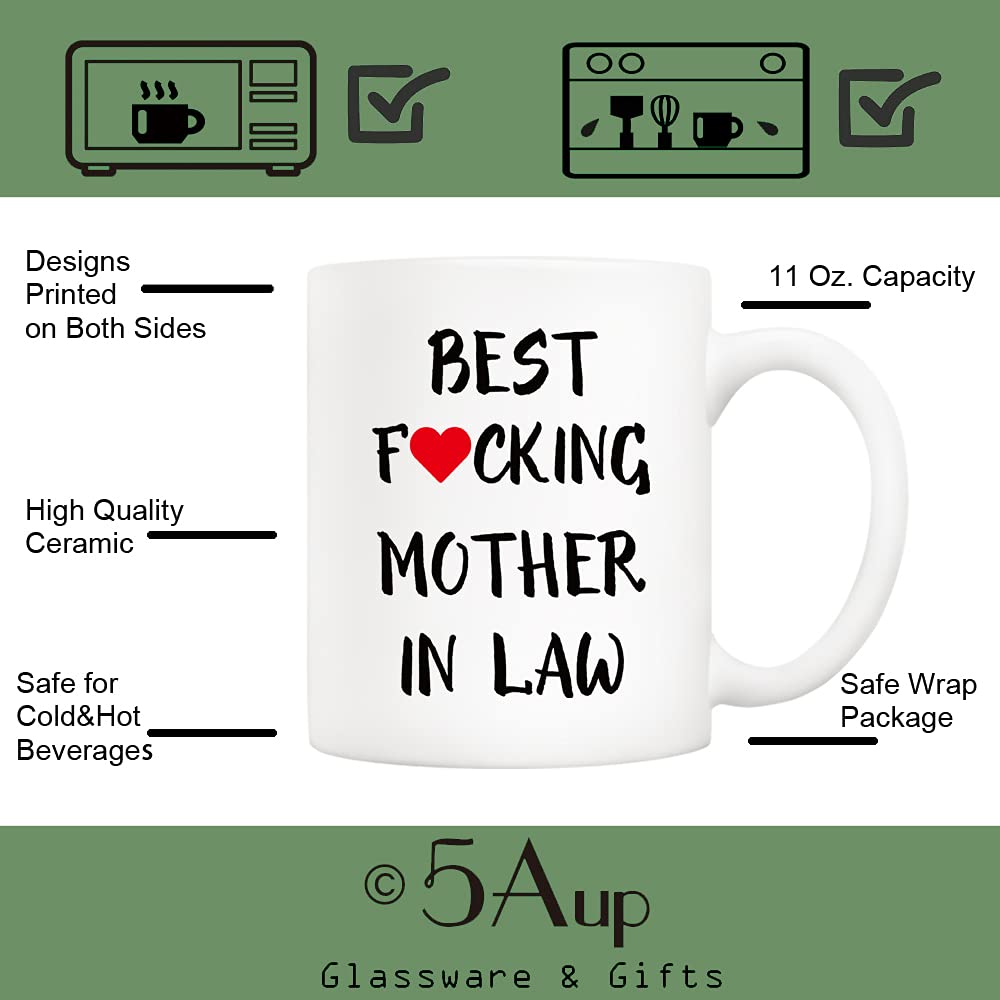 5Aup Mothers Day Christmas Gifts Funny Mother-In-Law Coffee Mug From Son-In-Law, Best Mother In Law Cups 11 Oz, Unique Birthday