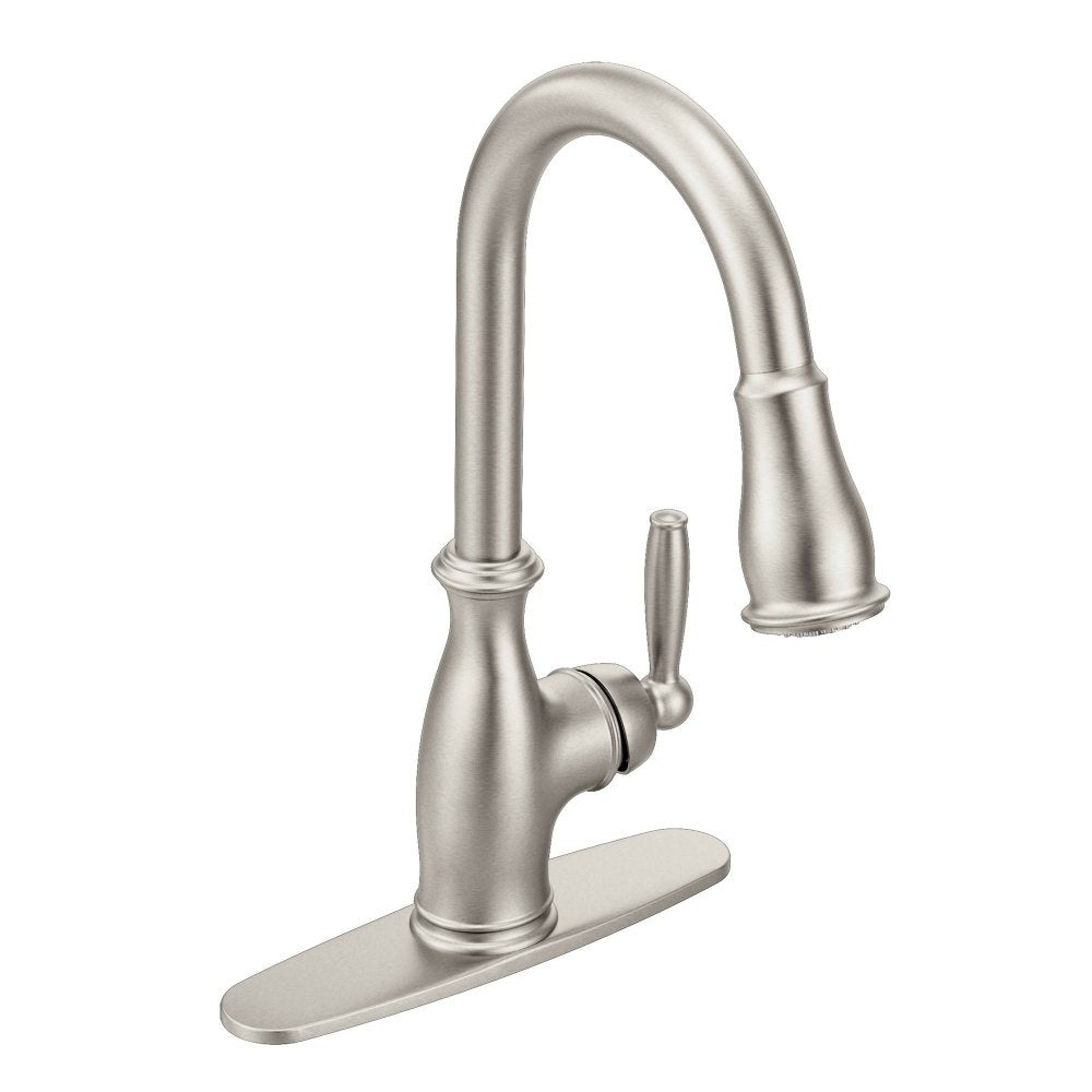 Moen 7185Srs Brantford One Handle High Arc Pulldown Kitchen Featuring Reflex Faucet, 1 Count, Spot Resist Stainless