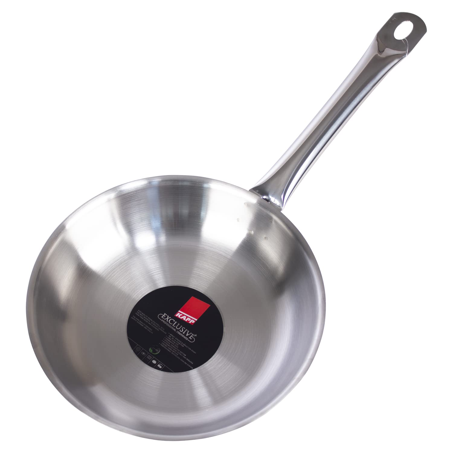 Kapp Frying Pan/Triply Stainless Steel Skillet/Fry Pan With Long And Stay Cool Handle, 9.4 Inch, Silver